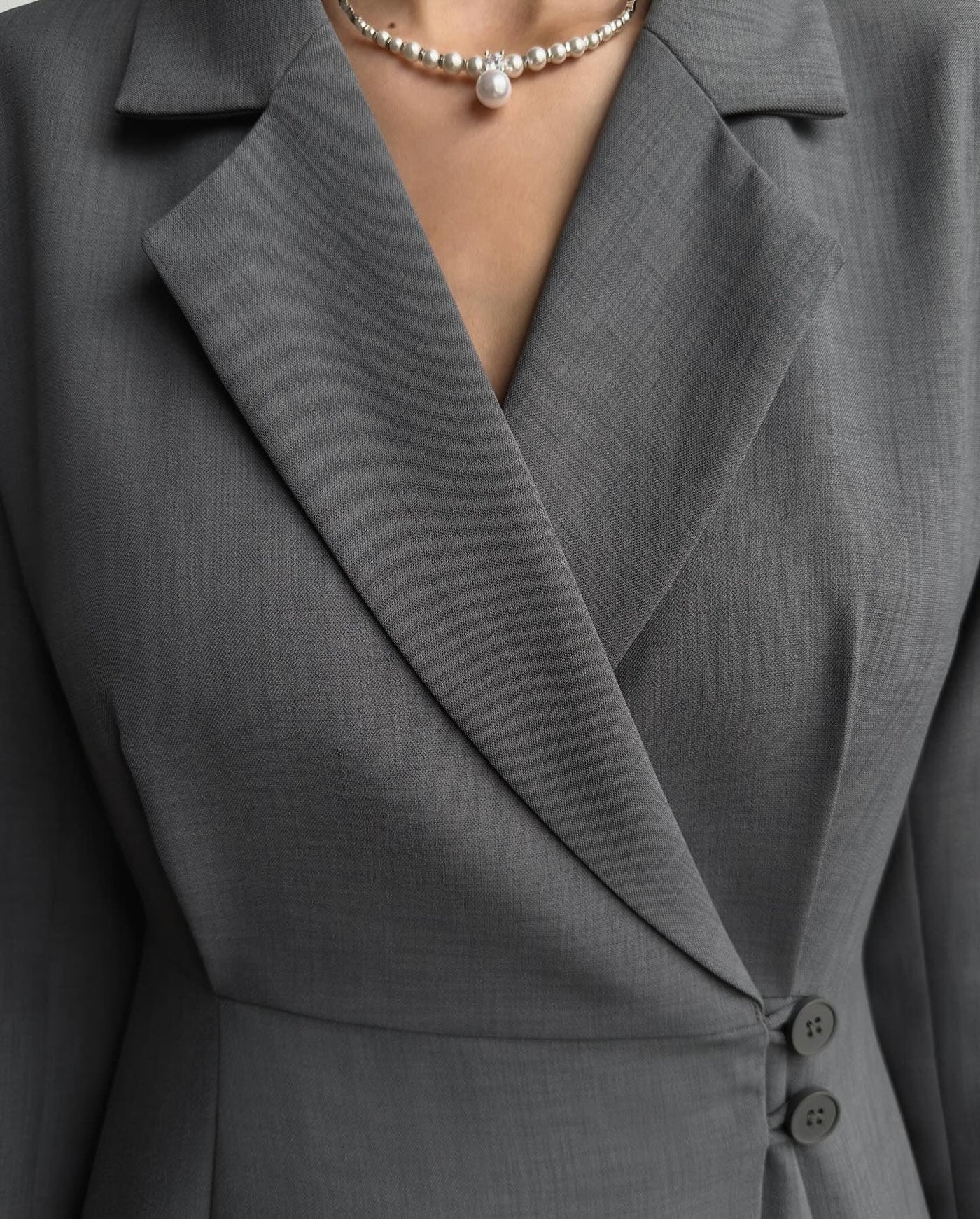 Blazer Dress with Pleated Skirt