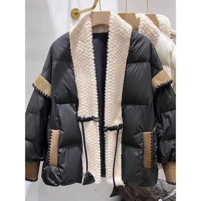 V-neck Padded Down Jacket