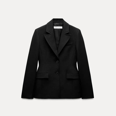 Plus Size Padded Shoulder Coat