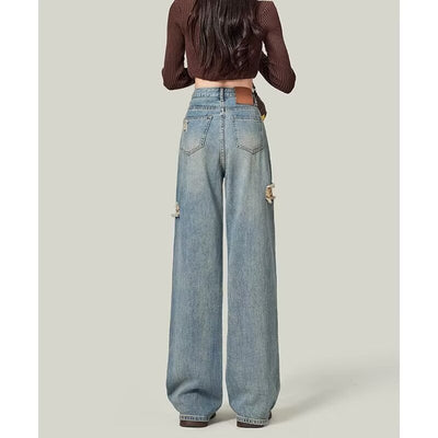 Retro High Street Ripped Jeans