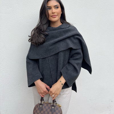 Loose Casual Knitted Cape Sweater