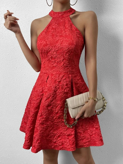 Sleeveless Halter Dress