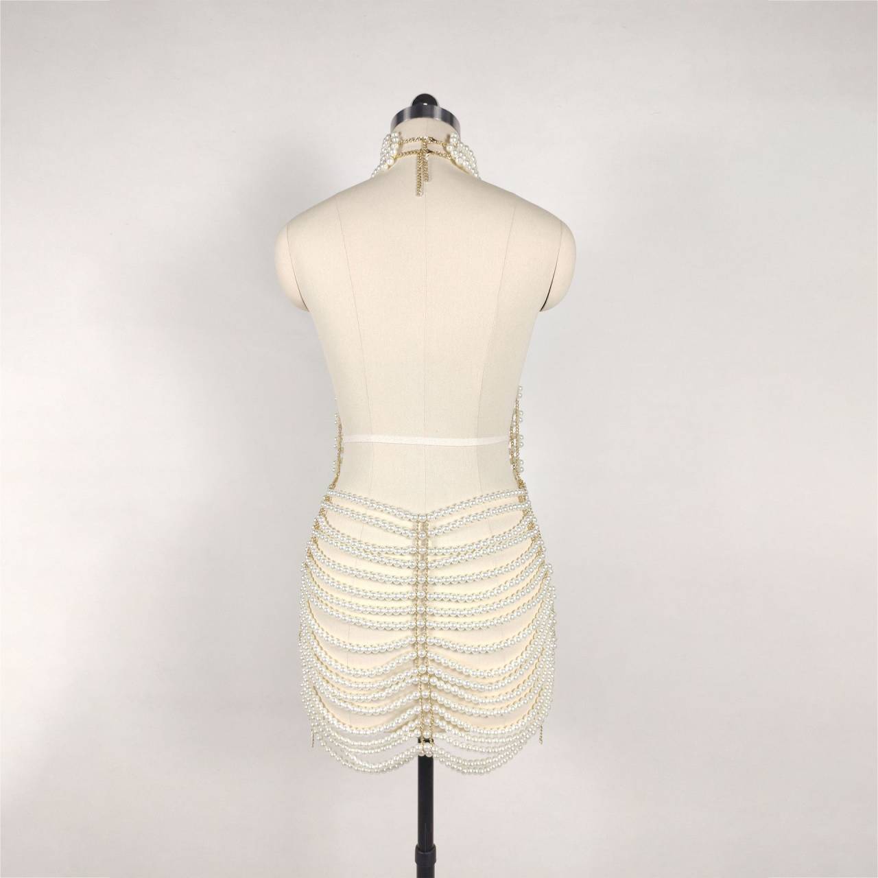Beaded Halter Party Dress