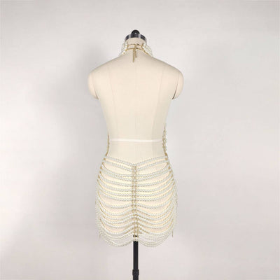 Beaded Halter Party Dress