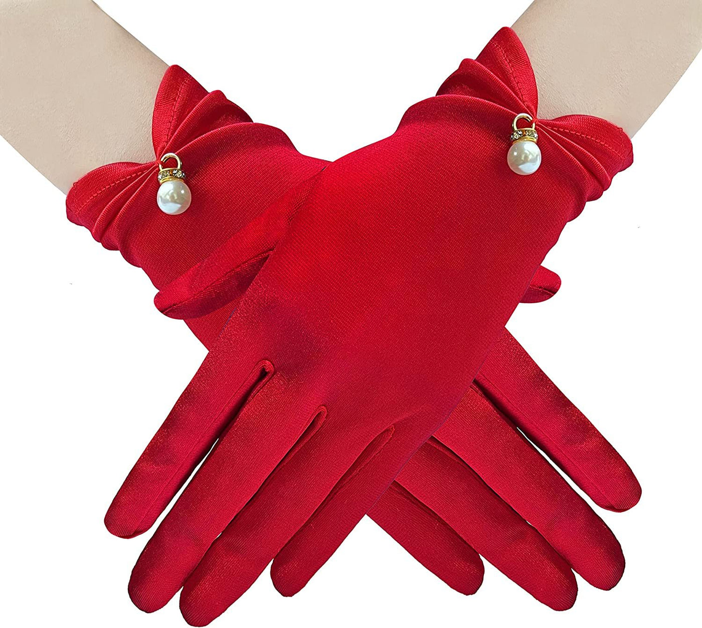 Satin Short Gloves
