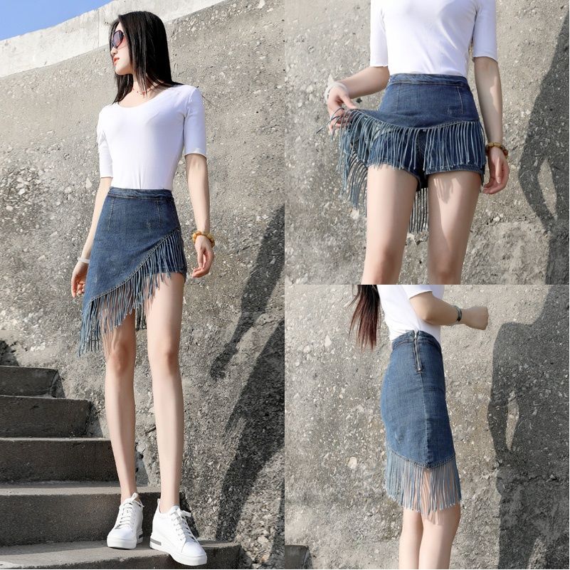 Tassel Denim Skirt – Modern & Edgy Style