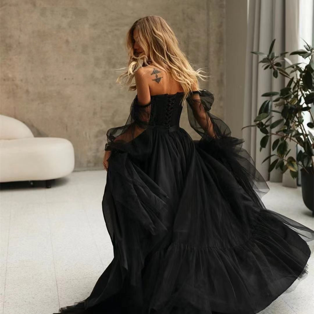 Black Lace Wedding Dress