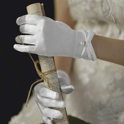 Satin Short Gloves