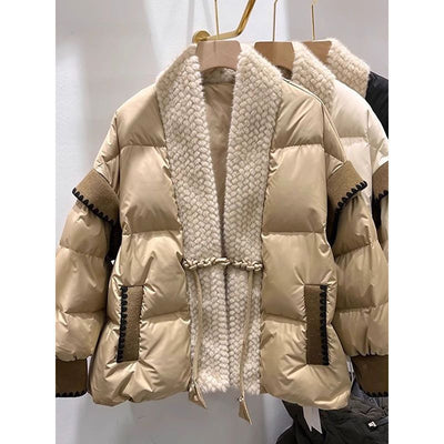 V-neck Padded Down Jacket