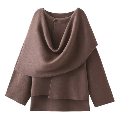 Loose Casual Knitted Cape Sweater