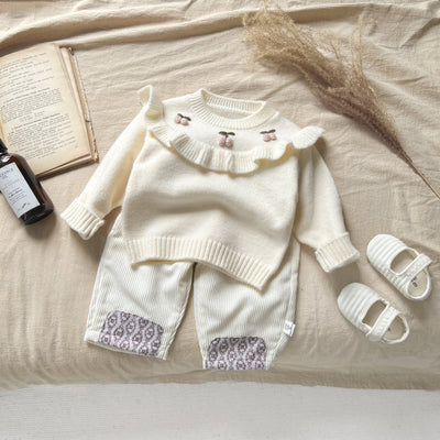 Baby Lace Collar Knitted Top