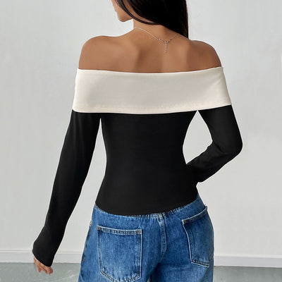 Off-Neck Bow T-Shirt