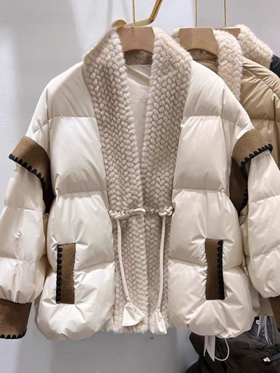 V-neck Padded Down Jacket