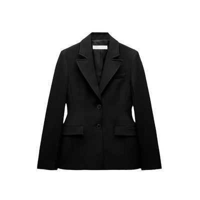 Plus Size Padded Shoulder Coat