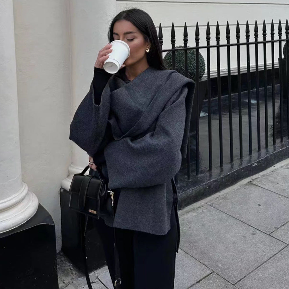 Loose Casual Knitted Cape Sweater