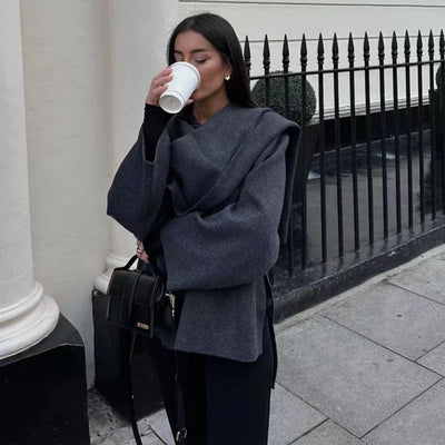 Loose Casual Knitted Cape Sweater