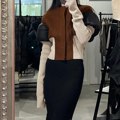 Contrast Zip-Up Bomber Jacket