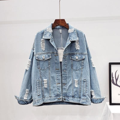 Loose Korean Style Ripped Denim Jacket