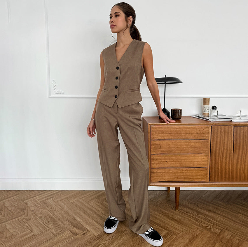 Elegant V-Neck Casual Suit
