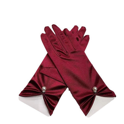 Satin Short Gloves