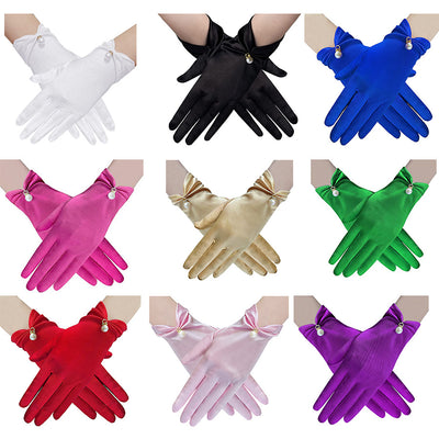 Satin Short Gloves