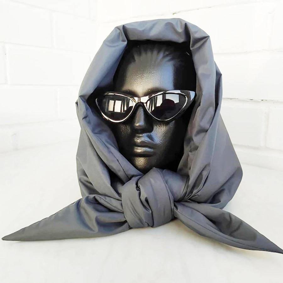 Quilted Headscarf Puffer Scarf Triangle Shawl Hood