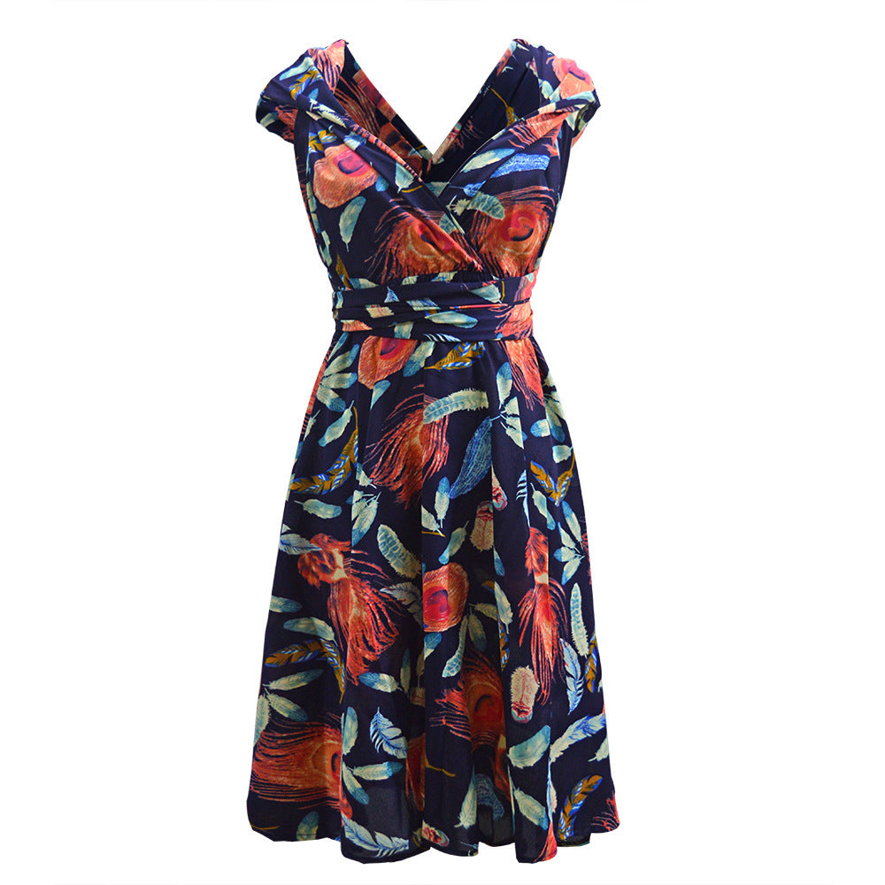 Multiple Wear Lace-up Plus Size Women's Dress