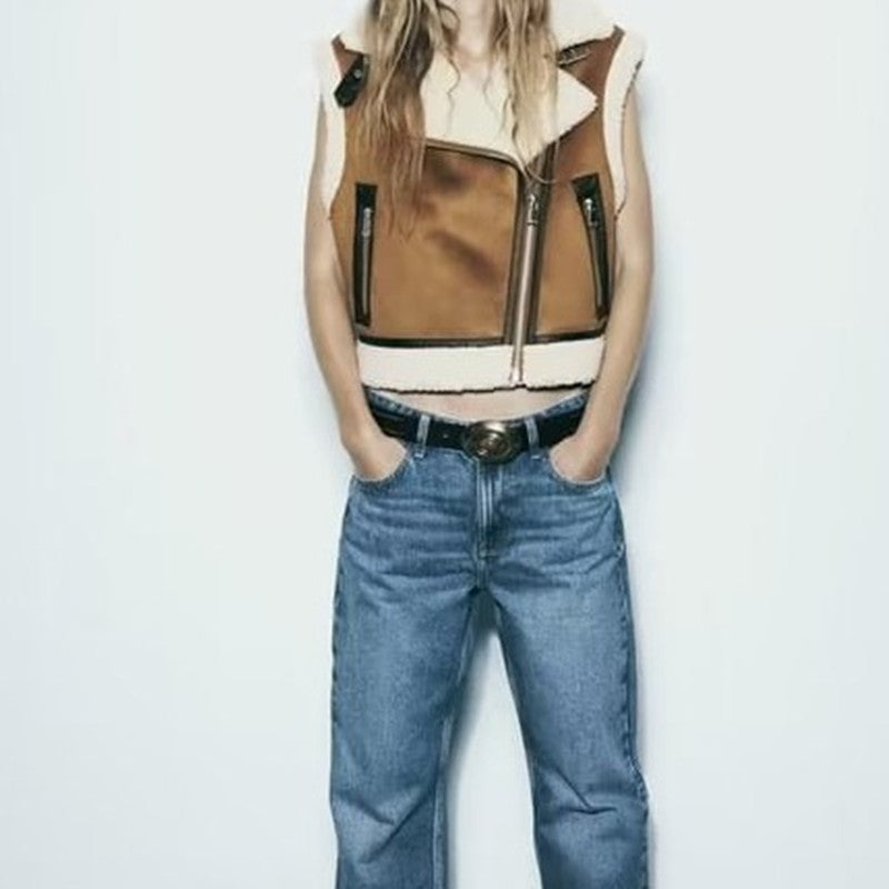 Casual Slim-Fit Crop Vest