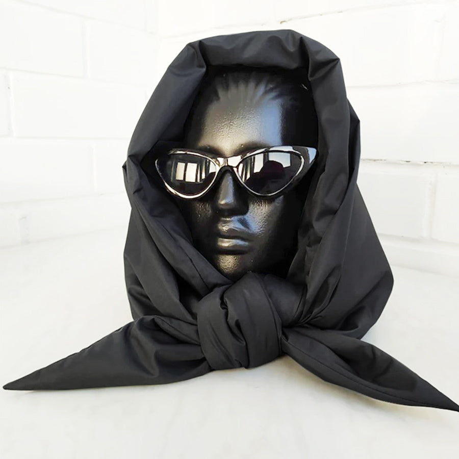 Quilted Headscarf Puffer Scarf Triangle Shawl Hood