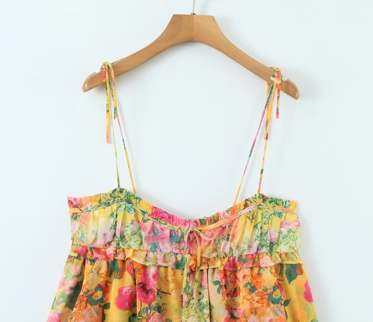 Y2K Floral Ruffle Suspender Dress