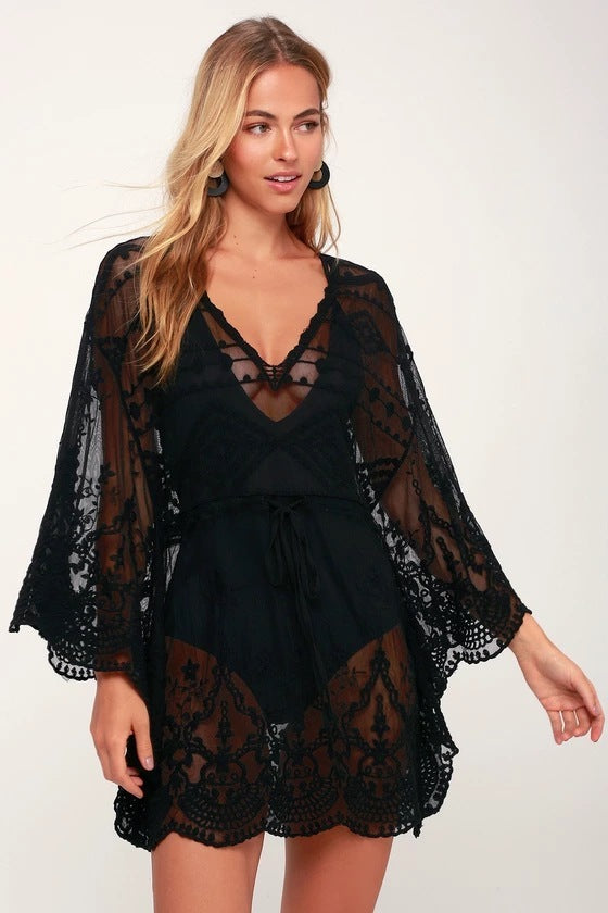 New Lace Swimsuit with Blouse and Hollow Bikini