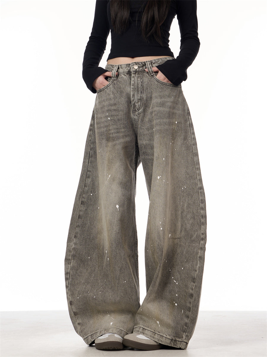Splash-Ink Wide-Leg Jeans