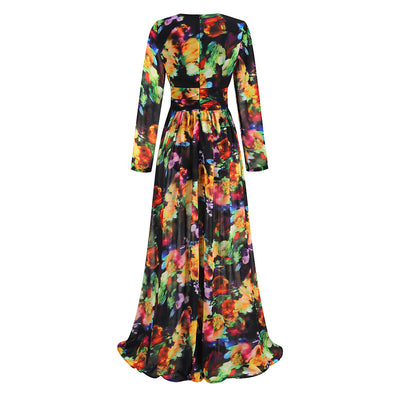 V-neck Split Dress