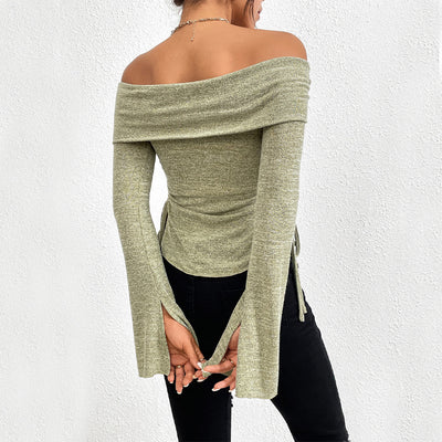 Knitted Off-Shoulder Fashion Top