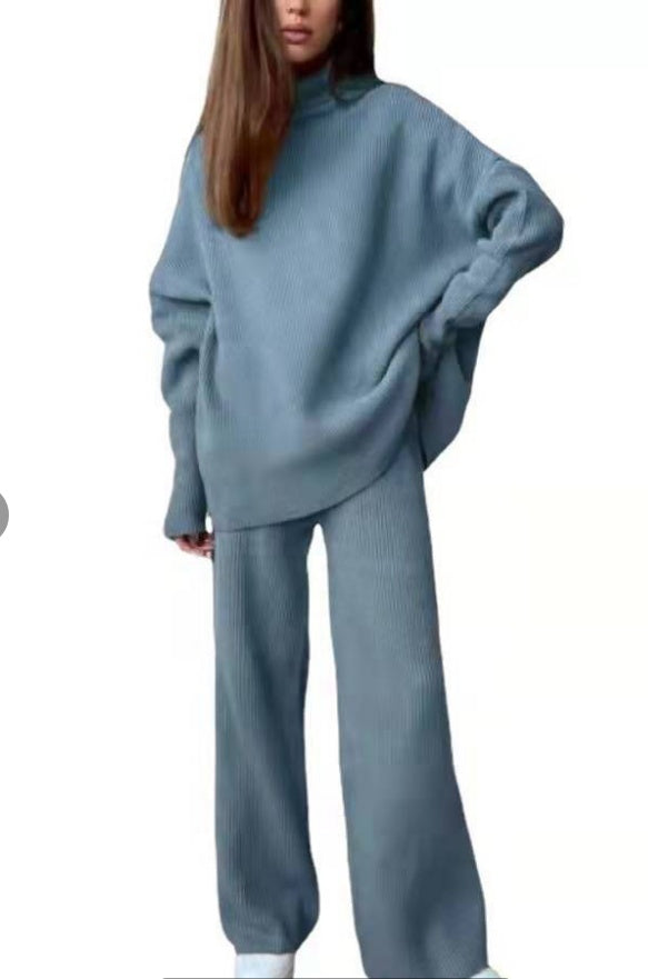 Knitted Turtleneck Sweater Tracksuit
