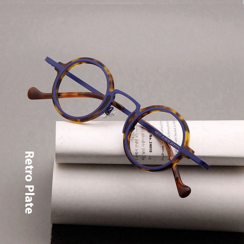 Retro Hawksbill Metal Round Frame Glasses
