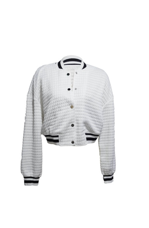 Contrast Quilted Bomber Jacket