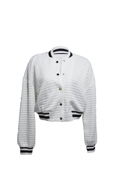 Contrast Quilted Bomber Jacket