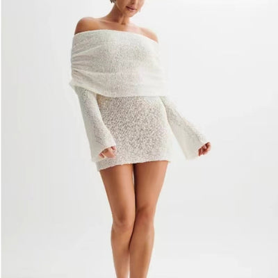 Hollow-Out Off-Shoulder Dress