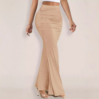 Sexy Slim Pleated Long Dress
