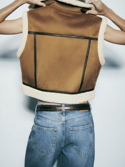 Casual Slim-Fit Crop Vest