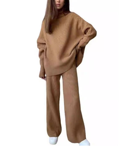 Knitted Turtleneck Sweater Tracksuit