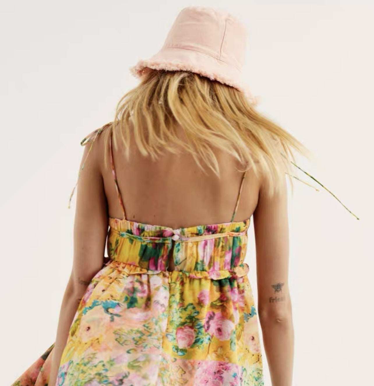 Y2K Floral Ruffle Suspender Dress