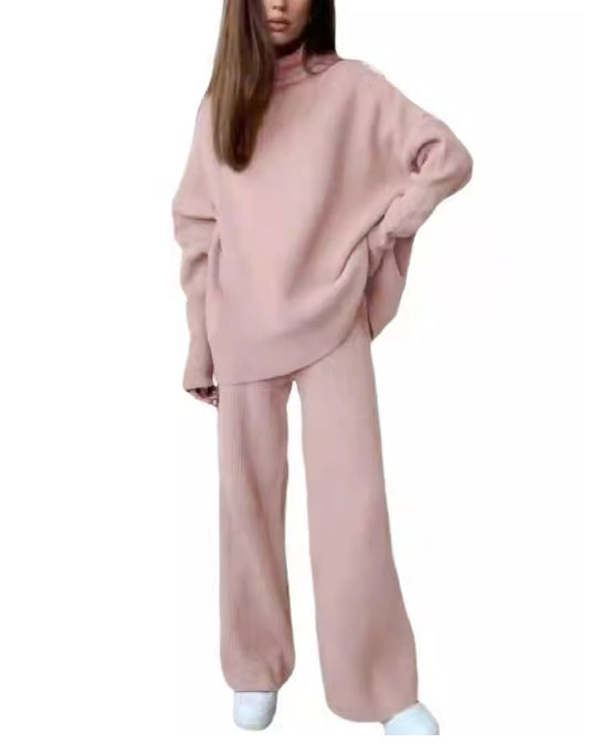 Knitted Turtleneck Sweater Tracksuit