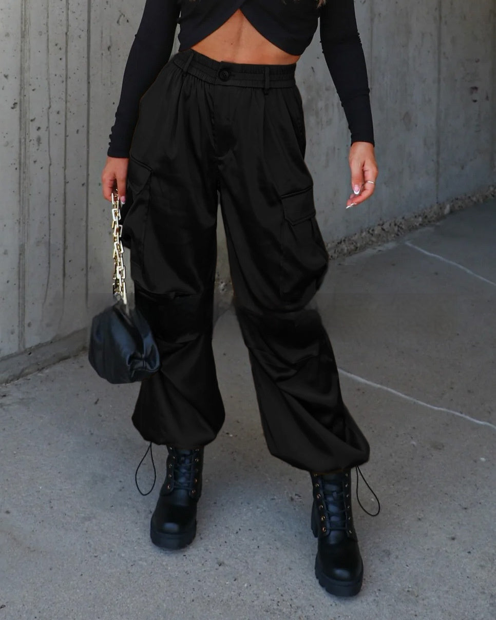 Satin Multi-Pocket Overalls