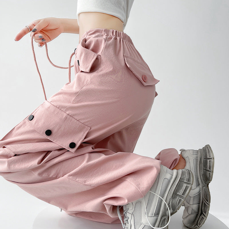 High-Waist Wide-Leg Sports Pants