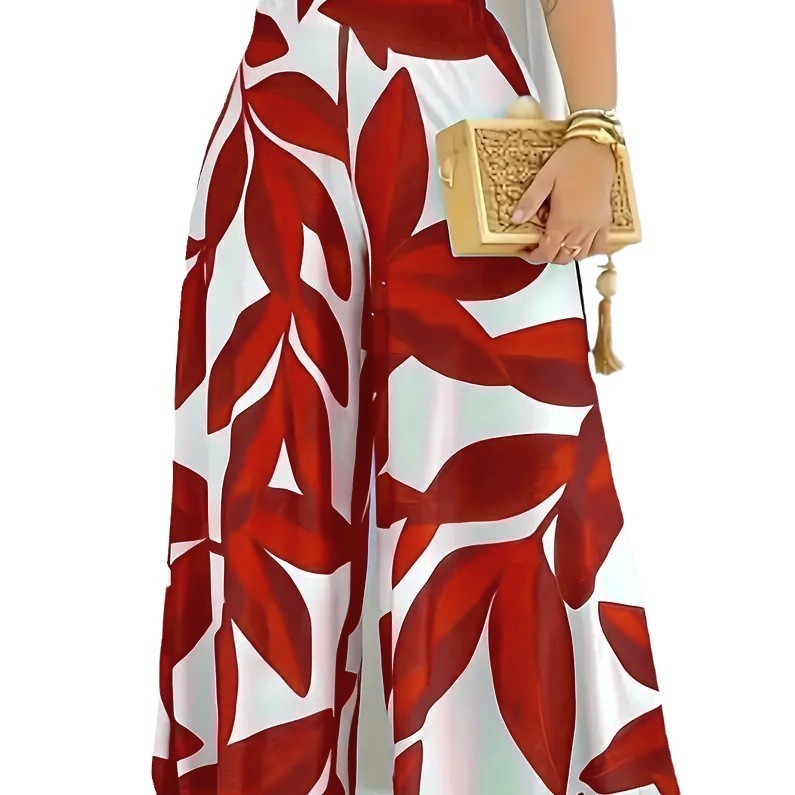 Printed High Waist Wide-leg Pants