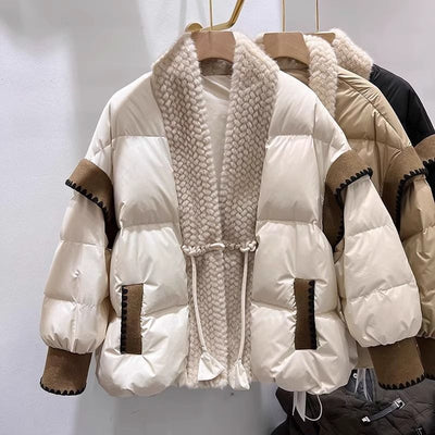 V-neck Padded Down Jacket